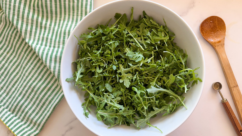arugula in bowl