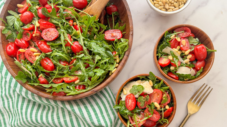 3 bowls of salad