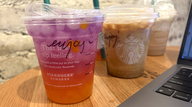 The new Starbucks Tropical Butterfly Lemonade Refresher, Iced Horchata Oatmilk Shaken Espresso, and Horchata Frappuccino