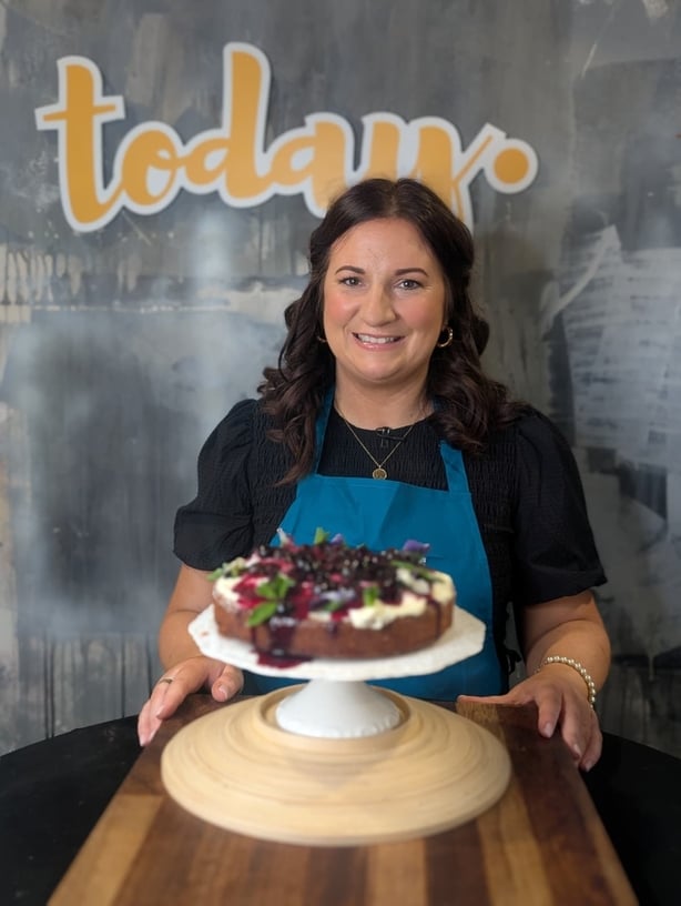 Dee Freney with her lemon and berry cake