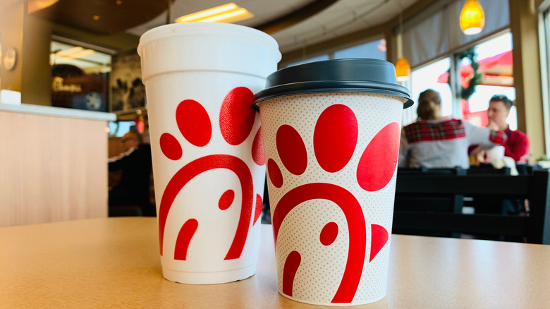 Chick fil-A regular cup and coffee cup