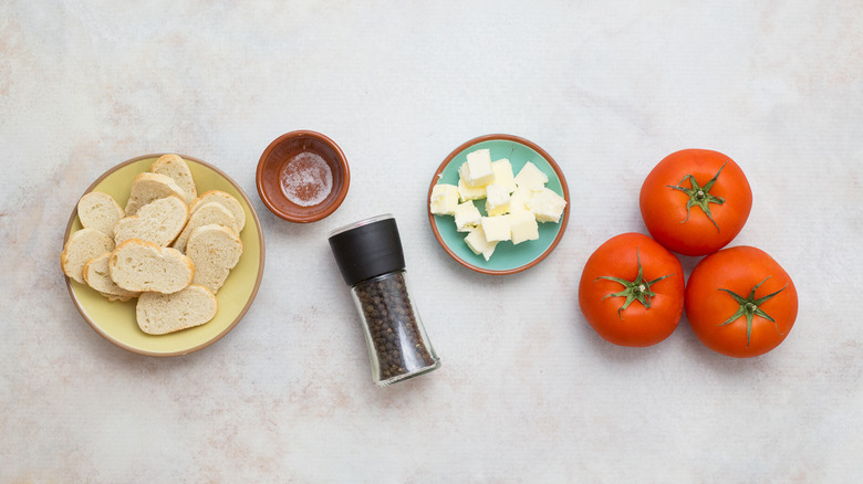 Brown butter tomato ingredients on table