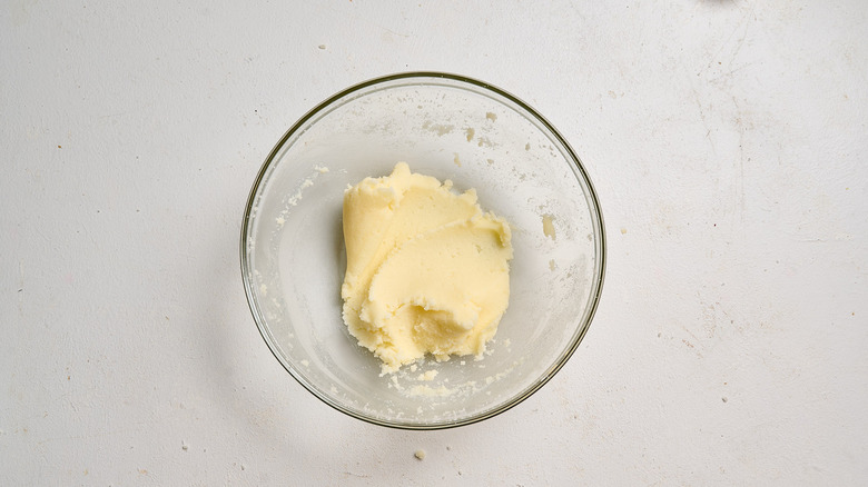 creaming butter and sugar together in a bowl