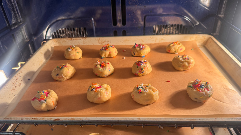 cookies in oven
