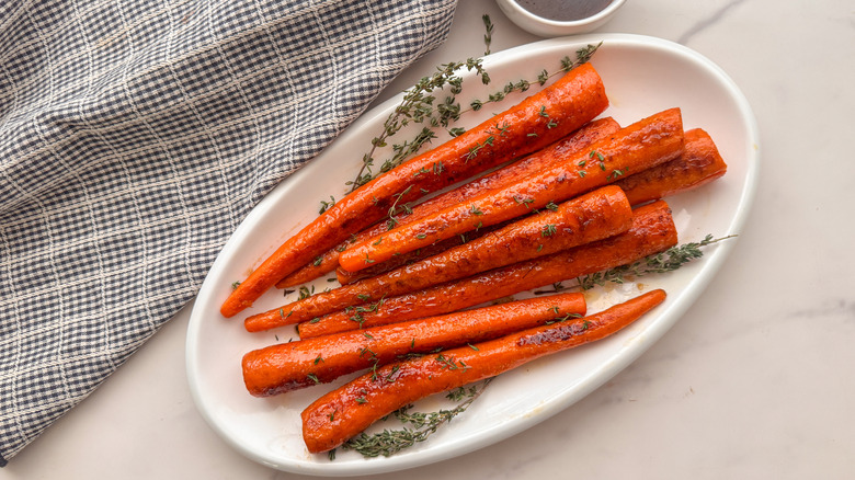 platter of bourbon glazed carrots