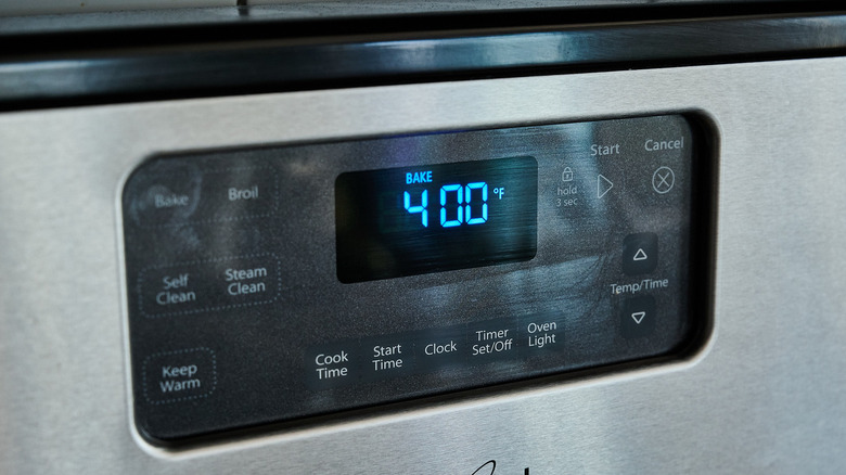 preheating the oven to 400 F