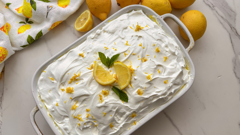 Lemon lush with zest and lemon