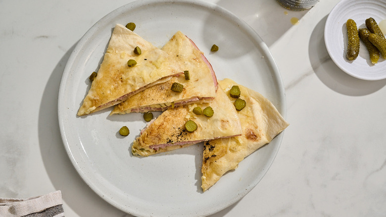 slices of quesadilla on a plate