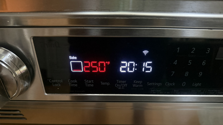 Oven set to 250 F.