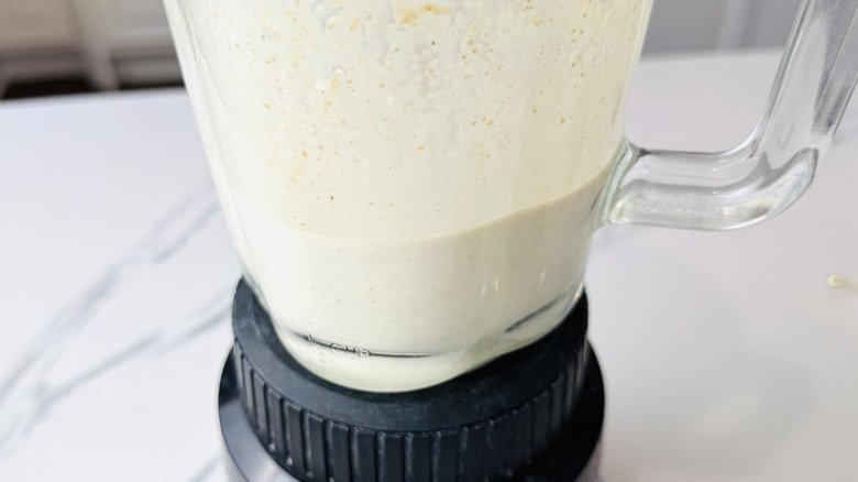 S'mores milkshake with ice cream in blender