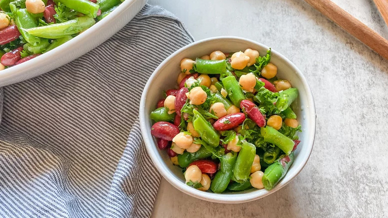 Bowl of three bean salad.