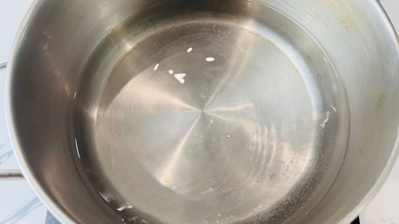 Water in large pot