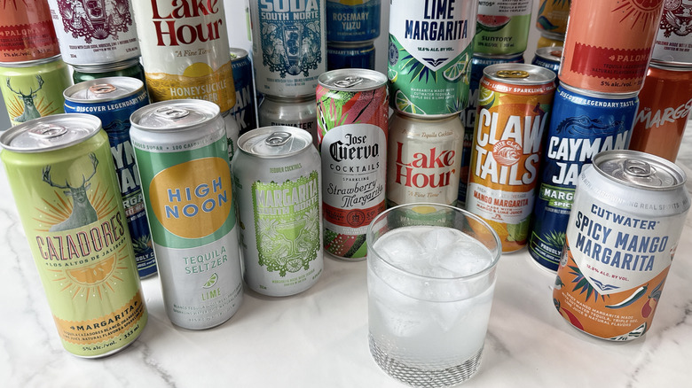 several cans of RTD tequila cocktails