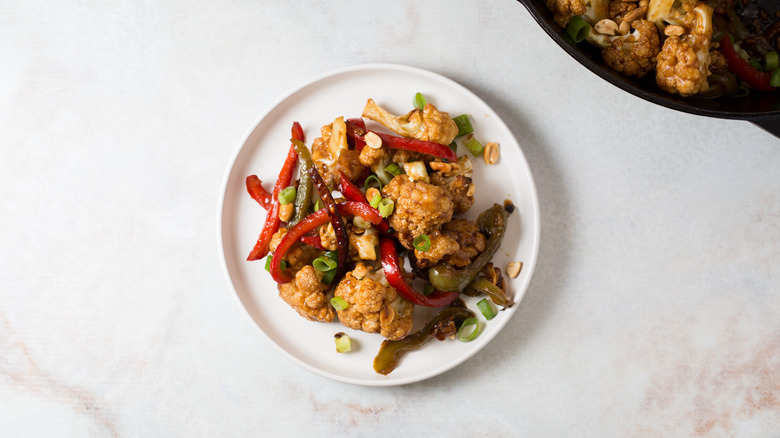 kung pao cauliflower on table