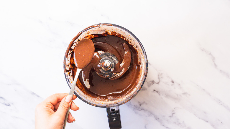 Homemade Nutella in food processor