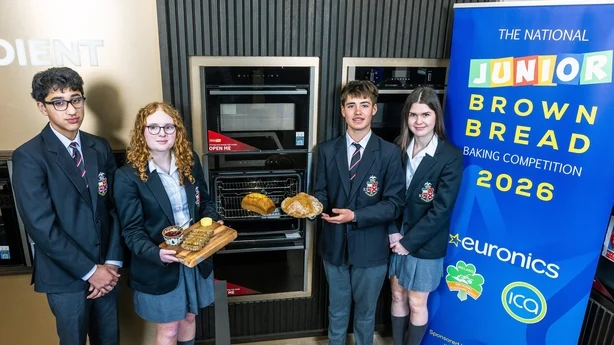  Aayan Ahmed, Eleanor-Rose Delaney, Oskar Mack, Amy Lalor, from Kilkenny College at the launch of this year's National Brown Bread Baking Competition. 