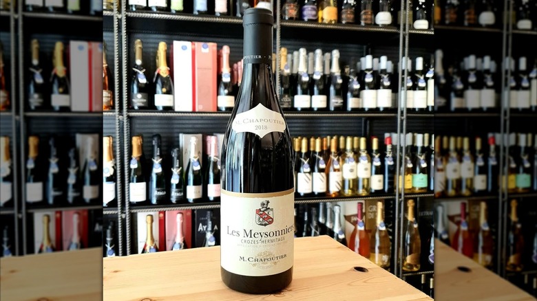bottle of wine in wine shop