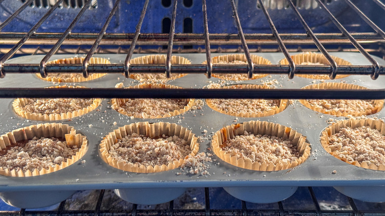 cupcakes baking in oven
