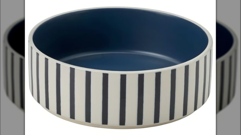 Product image of Ikea's striped UTSÅDD pet bowl
