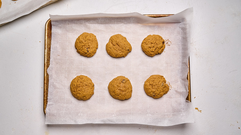 baked cookies on a sheet tray
