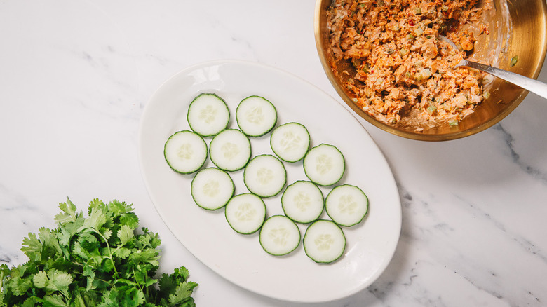 Plate of cucumber slices