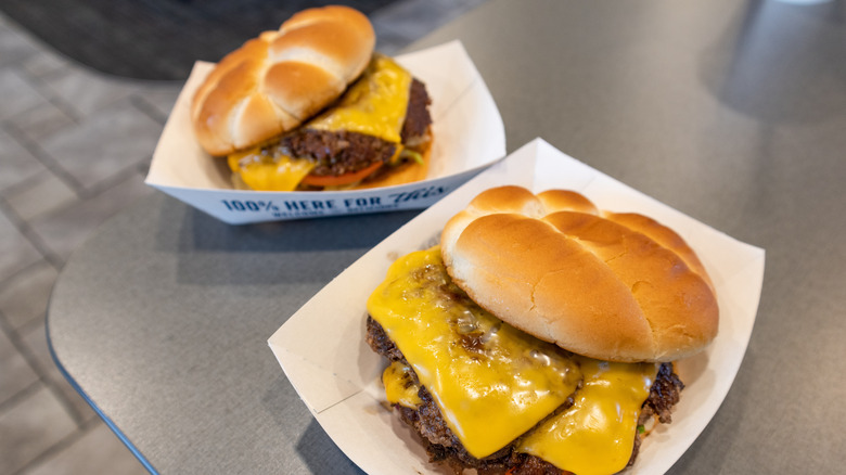 Two Culver's Double ButterBurgers with cheese
