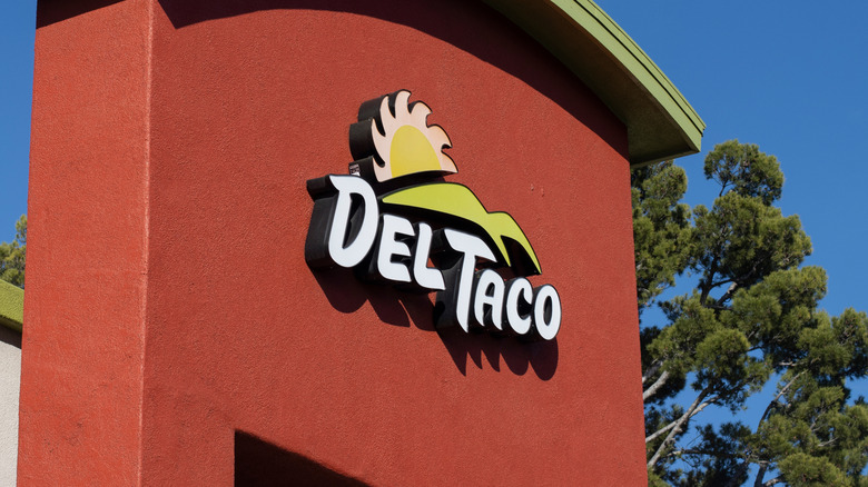 Del Taco restaurant with red sign