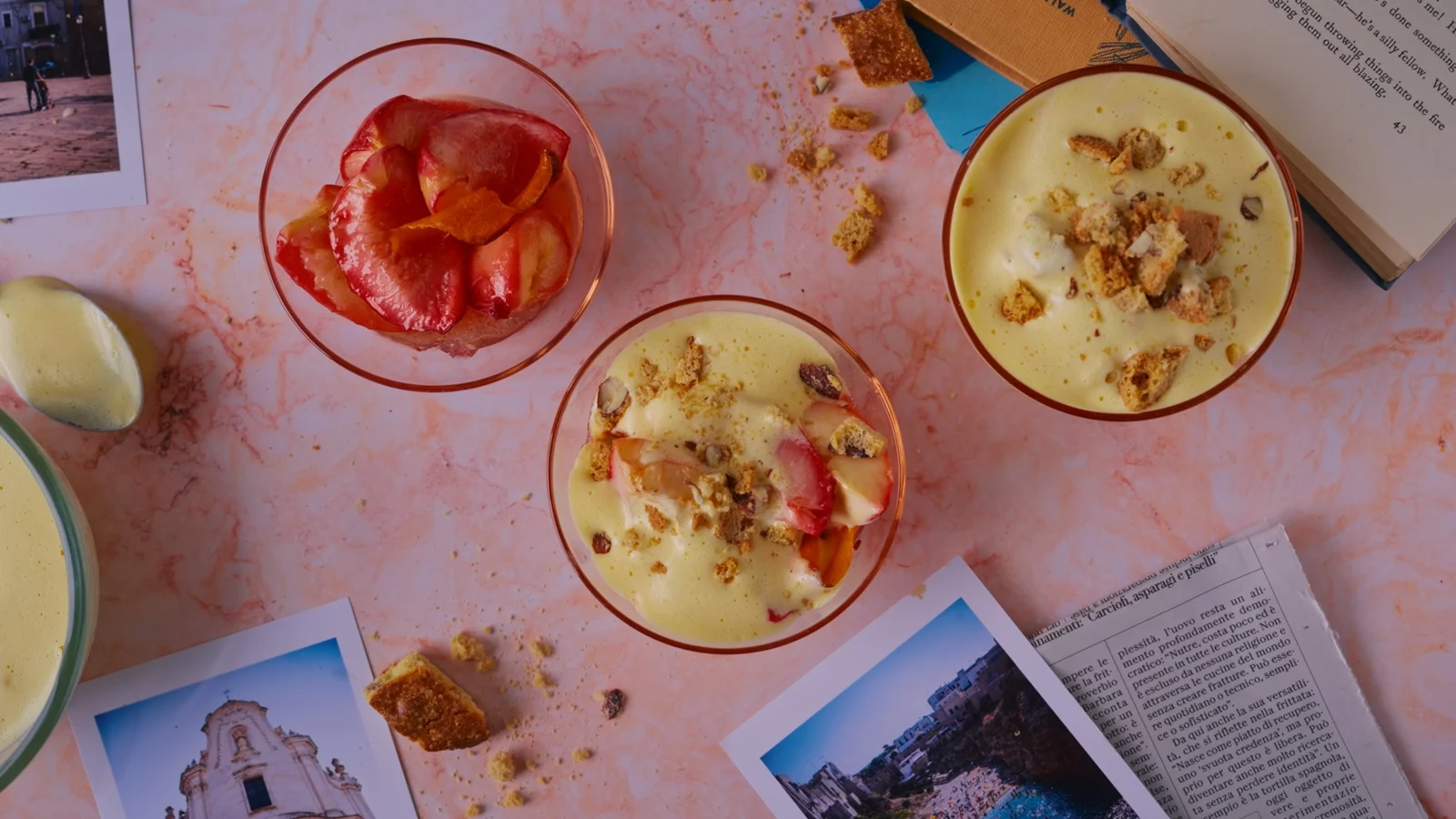 Donalova italijanska kuhinja: zabaglione z pečenimi breskvami